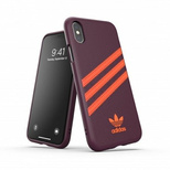 Adidas OR geformte PU-Hülle für iPhone X/XS - Burgunderrot-Orange