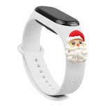 Strap Xmas Wristband for Xiaomi Mi Band 4 / Mi Band 3 Christmas Silicone Strap Bracelet White (Santa Claus)