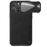 Nillkin CamShield Leather S Case iPhone 14 Pro Max Hülle mit Kameraabdeckung schwarz