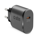 SBS TETR1CPD25 25W USB-C Wall Charger with Power Delivery - Black