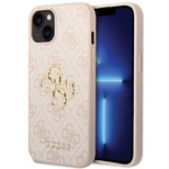 Guess 4G Big Metal Logo iPhone 15 Plus Hülle - Rosa