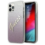 Guess GUHCP12MPCUGLSPI iPhone 12/12 Pro 6.1&quot; pink/pink hardcase Glitter Gradient Script