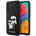 Karl Lagerfeld Saffiano Karl&amp;Choupette Hülle für Samsung Galaxy A54 5G – Schwarz