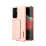 Wozinsky Kickstand Case silicone case with stand Samsung Galaxy S21 Ultra 5G pink