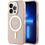 Guess GUHMP14LHCMCGP iPhone 14 Pro 6.1" pink/pink hardcase Glitter Gold MagSafe