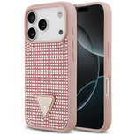 Guess Strass Dreieck Logo iPhone 17 Pro Hülle - Rosa
