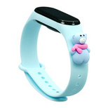 Strap Xmas Armband für Xiaomi Mi Band 4 / Mi Band 3 Christmas Silicone Strap Armband Blau (Teddy Bear)