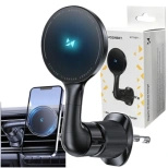 Wozinsky WCT5-6S4Y Car Holder with Qi/MagSafe 15W Inductive Charger for Air Vent - Black