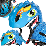 Wozinsky Kinderfahrradhelm, Drachenmuster, leicht, Größe S – Blau