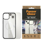 PanzerGlass ClearCase Hülle mit antibakteriellem MagSafe für iPhone 14 / 15 / 13 - transparent und schwarz