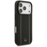 Mercedes Leather Star Pattern Stripes MagSafe Case for iPhone 17 Pro - Black