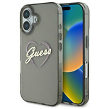 Guess IML Heart iPhone 16 Case - Black