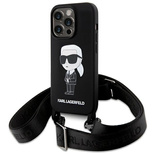 Karl Lagerfeld KLHCP15LSCBSKNK iPhone 15 Pro 6.1&quot; hardcase black/black Crossbody Silicone Ikonik