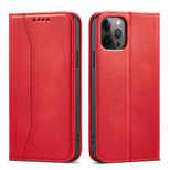 Magnet Fancy Case Case für iPhone 12 Pro Max Tasche Brieftasche Kartenhalter Rot