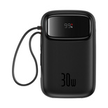 Baseus QPow 2 30W 10000mAh Powerbank mit integrierten USB-C-Kabeln – Schwarz