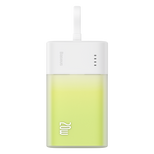 Baseus Popsicle 5200mAh 20W Powerbank with Built-in Lightning Cable (+ White Baseus Simple USB-C - USB-C 60W/20V/3A/30cm Cable) - White-Green