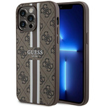 Guess 4G Printed Stripes MagSafe case for iPhone 15 Pro Max - brown