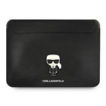 Karl Lagerfeld Saffiano Ikonik Karl Tasche für einen 13/14-Zoll-Laptop – Schwarz