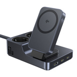 Baseus NOMOS ND11 67W 6-in-1 Wireless Charging Station with Two AC Sockets - Black