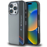 BMW Motosport IML Vertical Stripe Hülle für iPhone 16 Pro – grau