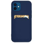 Kartenetui Silikon Wallet Case mit Kartenfach Dokumenten für Samsung Galaxy A22 4G Marineblau