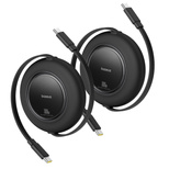 Kabel zwijany Baseus Free2Pull 100W USB-C - USB-C 2m (2 szt.) - czarny