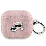 Karl Lagerfeld Monogram Karl &amp; Choupette Head Case for AirPods 3 - Pink