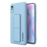Wozinsky Kickstand Case Silicone Stand Cover for Xiaomi Redmi Note 9 Pro / Redmi Note 9S Light Blue