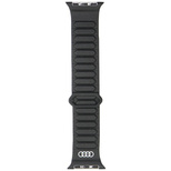 Pasek Audi Logo Synthetic Leather Magnetic Ring na Apple Watch 40 / 41 / 42 mm - czarny