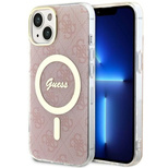 Guess GUHMP14MH4STP iPhone 14 Plus 6.7" pink/pink hardcase 4G MagSafe