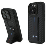 BMW M Grip Stand Smooth und Carbon Hülle für iPhone 16 Pro Max – schwarz