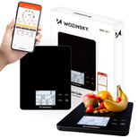 Wozinsky WIK-10 Smart Kitchen Scale with Digital Display, Bluetooth App - Black