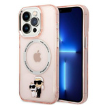 Karl Lagerfeld Iconic Karl&amp;Choupette MagSafe case for iPhone 14 Pro - pink