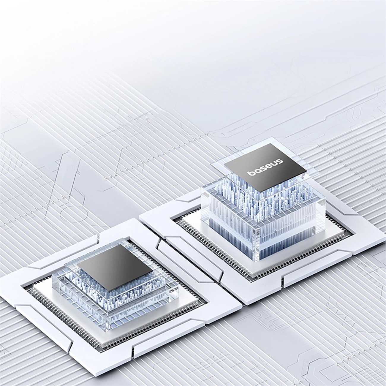 Close-up of the Baseus Free2Pull Cable chip