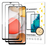 Wozinsky zestaw 2x super wytrzymałe szkło hartowane Full Glue na cały ekran z ramką Case Friendly Samsung Galaxy A42 5G czarny
