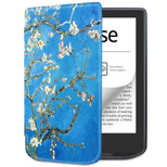 Tech-Protect SmartCase Hülle für PocketBook Verse / Verse Pro – Blau mit Sakura-Blüten