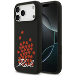 Karl Lagerfeld Silicone Heart Sign Logo MagSafe Case for iPhone 17 Pro Max - Black