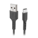 Charging cable with USB 2.0 and Micro-USB outputs Black