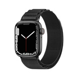 Alpenarmband mit Stahlschließe für Apple Watch 42/44/45/49 mm – Schwarz