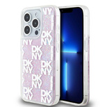 DKNY Liquid Glitter Multilogo iPhone 15 Pro Case - Pink