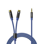 Kabel audio Orico AXRF mini jack 3.5 mm do 2x RCA żeńskiego 2 m - niebieski