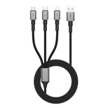 Tech-Protect UltraBoost DNA 3in1 USB-C / Micro-USB / Lightning cable 120 cm - gray