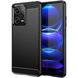 Carbon Case etui Xiaomi Poco X5 Pro 5G elastyczny silikonowy karbonowy pokrowiec czarne