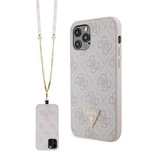 Etui Guess Crossbody 4G Metal Logo na iPhone 12 / iPhone 12 Pro - różowe