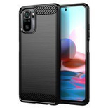 Carbon Case Flexibel Handyhülle TPU Schutzhülle für Xiaomi Redmi Note 10 5G schwarz