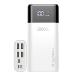 Wozinsky powerbank 30000mAh Li-Po 4 x USB z wyświetlaczem LCD 2 A biały (WPB-001WE)