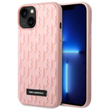 Karl Lagerfeld 3D-Monogramm-Hülle für iPhone 14 Plus – Rosa