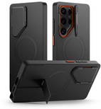 Etui Tech-Protect Kevlar Aura MagSafe na Samsung Galaxy S25 Ultra - czarno-pomarańczowe