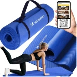 Wozinsky exercise mat 181 x 63 x 0.9 cm thick gymnastic yoga mat blue