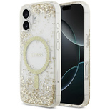Guess Resin Bottom Glitter MagSafe Hülle für iPhone 17 - Gold